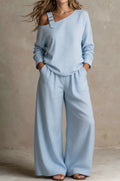 【Buy 2 Free Shipping】Women Chic One-Shoulder Linen-Blend Two-Piece Set
