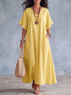Minimalist Elegant Cotton-linen Dress